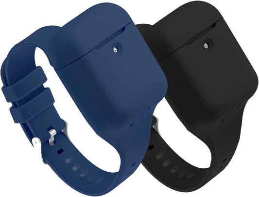 Wrist Band Accessories for Airpods/Airpods 2 Case Sport Strap Cover Full Protective Silicone Skin Compatible with Apple Airpods 1St and 2Nd Wireless Charging Case (Black+Blue)  BabyValley   