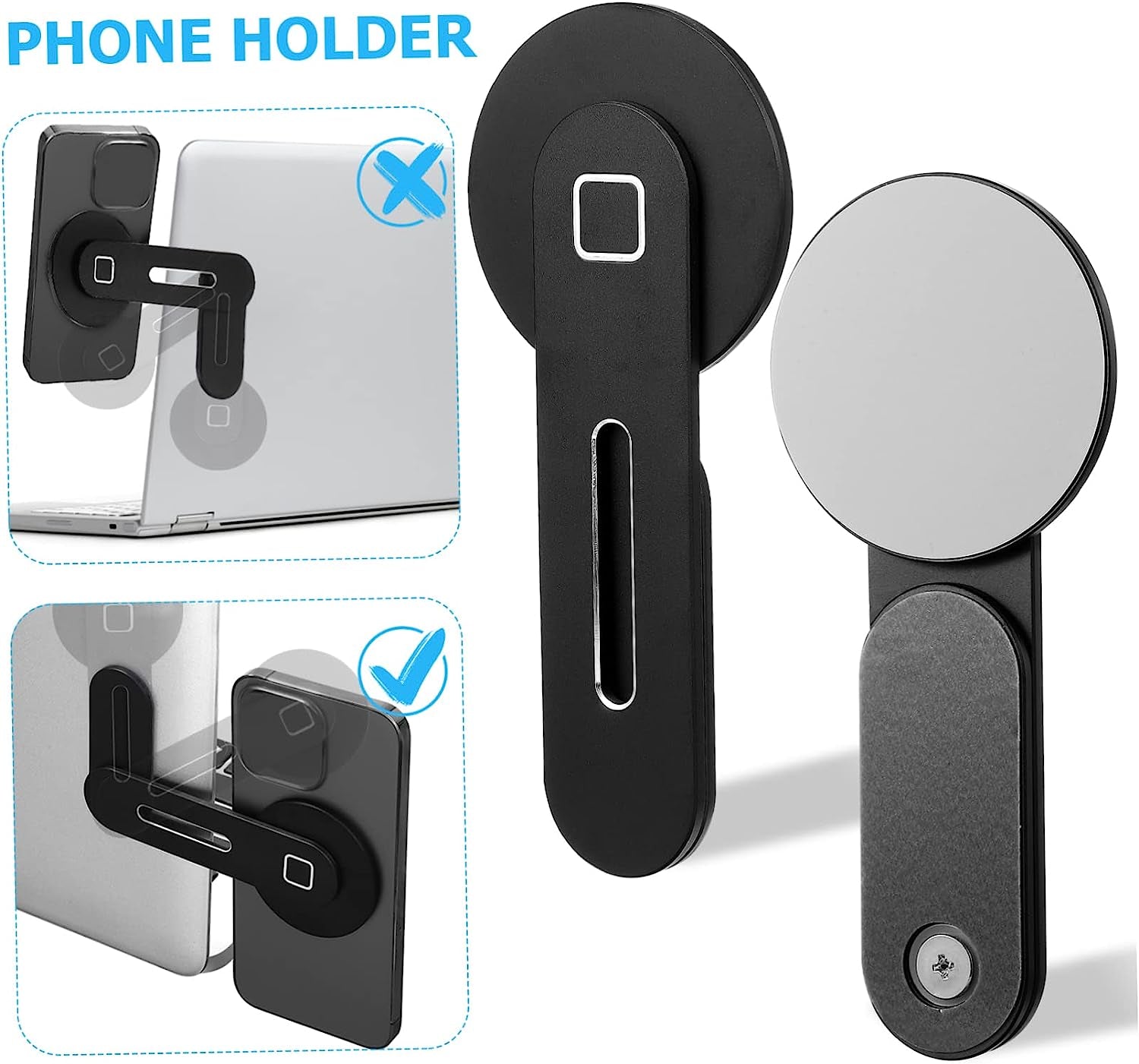 Hemobllo Car Phone Holder 2Pcs Bracket Magnetic Car Mount Table Magnetic Phone Stand Magnetic Laptop Stand Desk Computer Rack Silica Gel Car Phone Mount  Hemobllo   