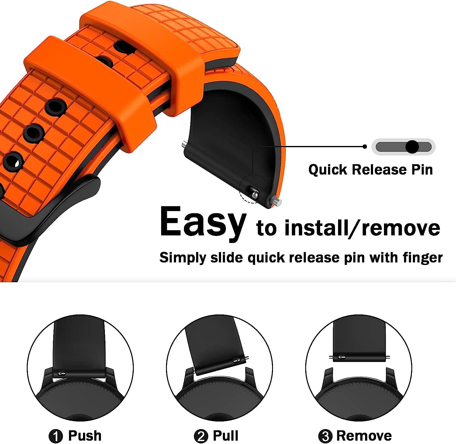 ISABAKE Watch Band for Compatible with Garmin Vivoactive 4/ Samsung Galaxy Watch 46Mm, 22Mm Silicone Bands for Ticwatch Pro S2//E2/Venu 2/Samsung Gear S3 Classic/Samsung Gear S3 Frontier/ Huawei GT Smartwatch  Isabake   