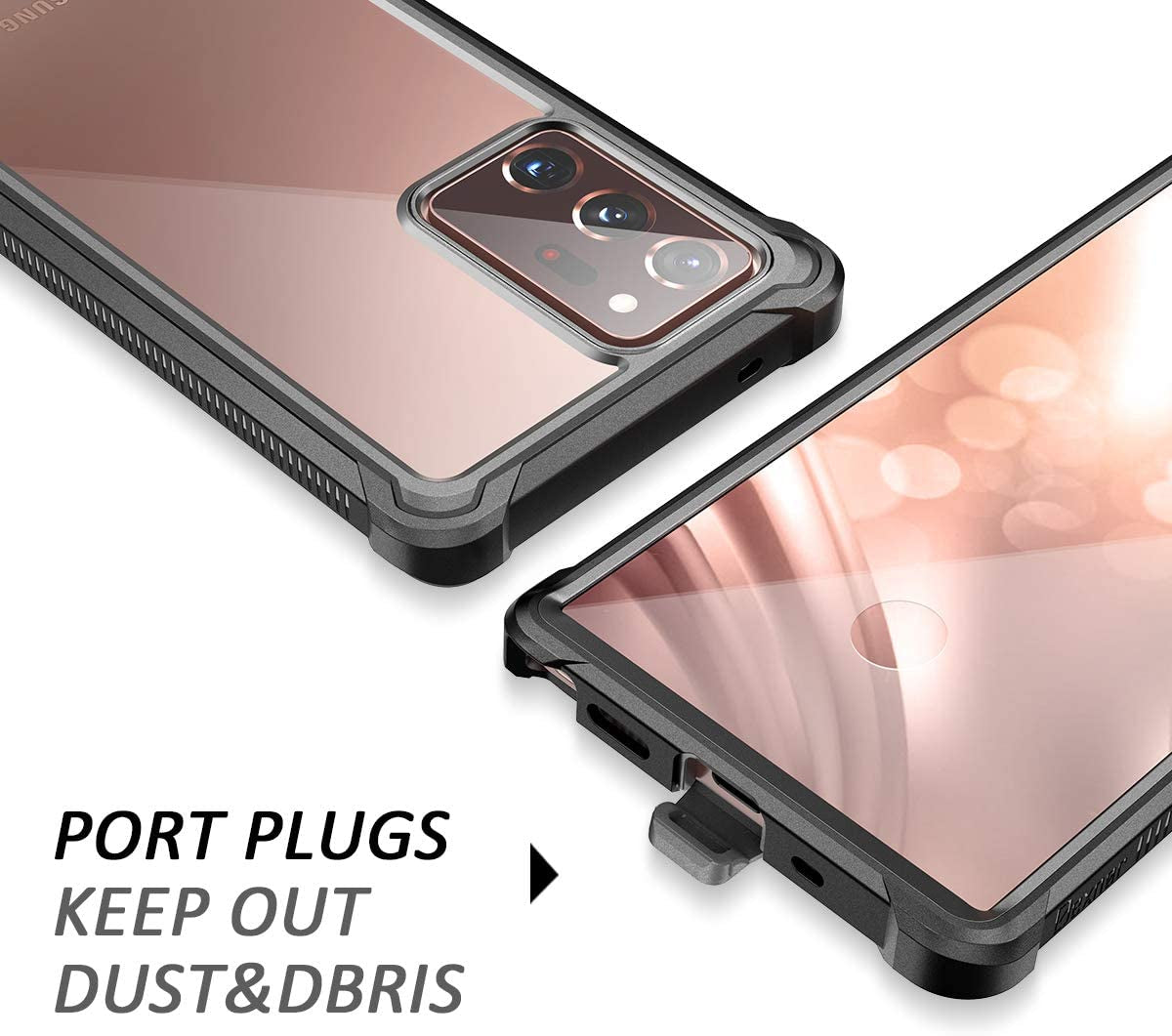 Dexnor for Galaxy Note 20 Ultra Case with Screen Protector Clear 360 Full Body Rugged Protective Shockproof Hard Back Cover Heavy Duty Defender Bumper for Samsung Note 20 Ultra 5G 6.9" - Black  Dexnor   