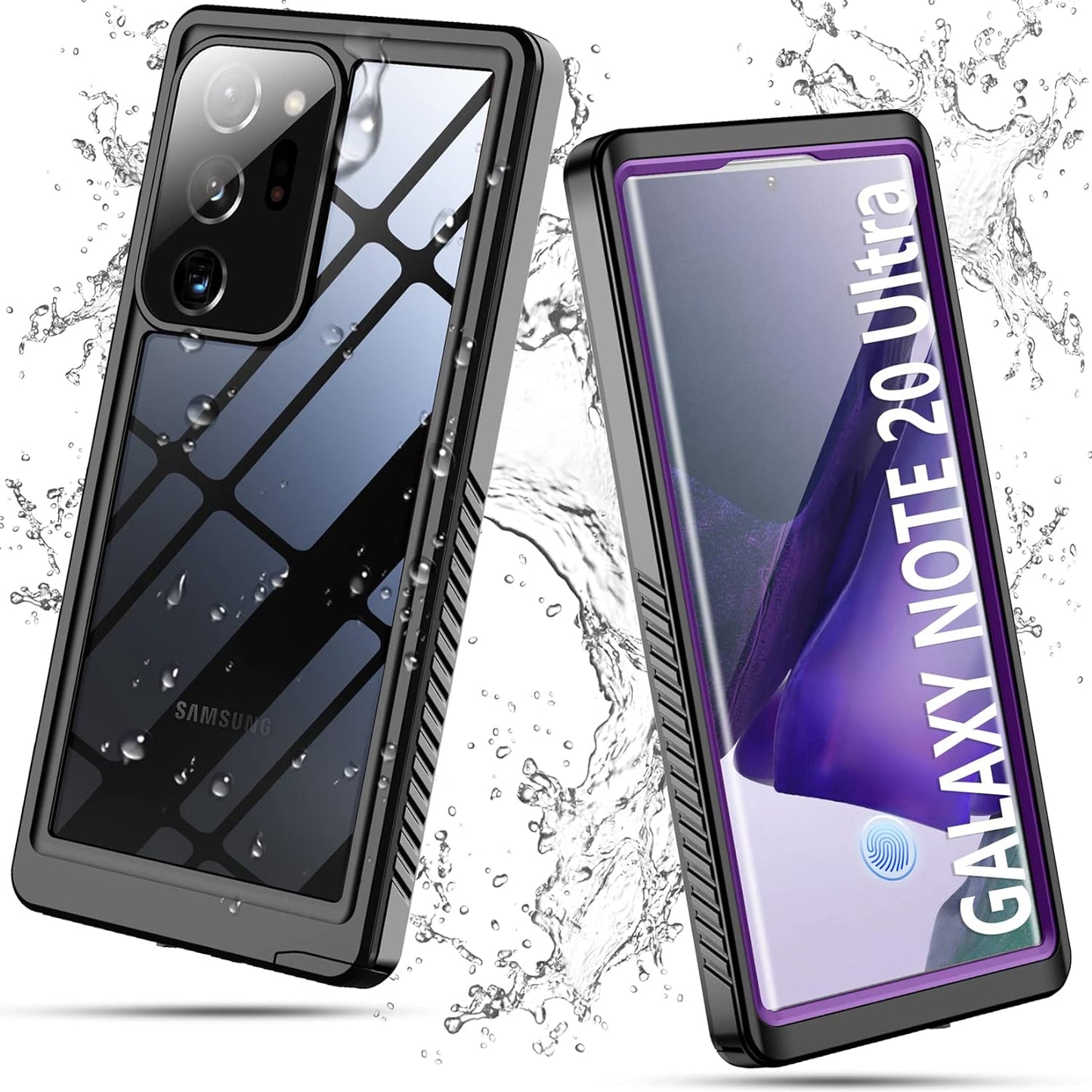 Temdan for Samsung Galaxy Note 20 Ultra Case Waterproof, Built in Screen Protector 360° Full Body Heavy Duty Shockproof IP68 Waterproof Note 20 Ultra Case for Samsung Note 20 Ultra 5G 6.9"(Purple)  Temdan   