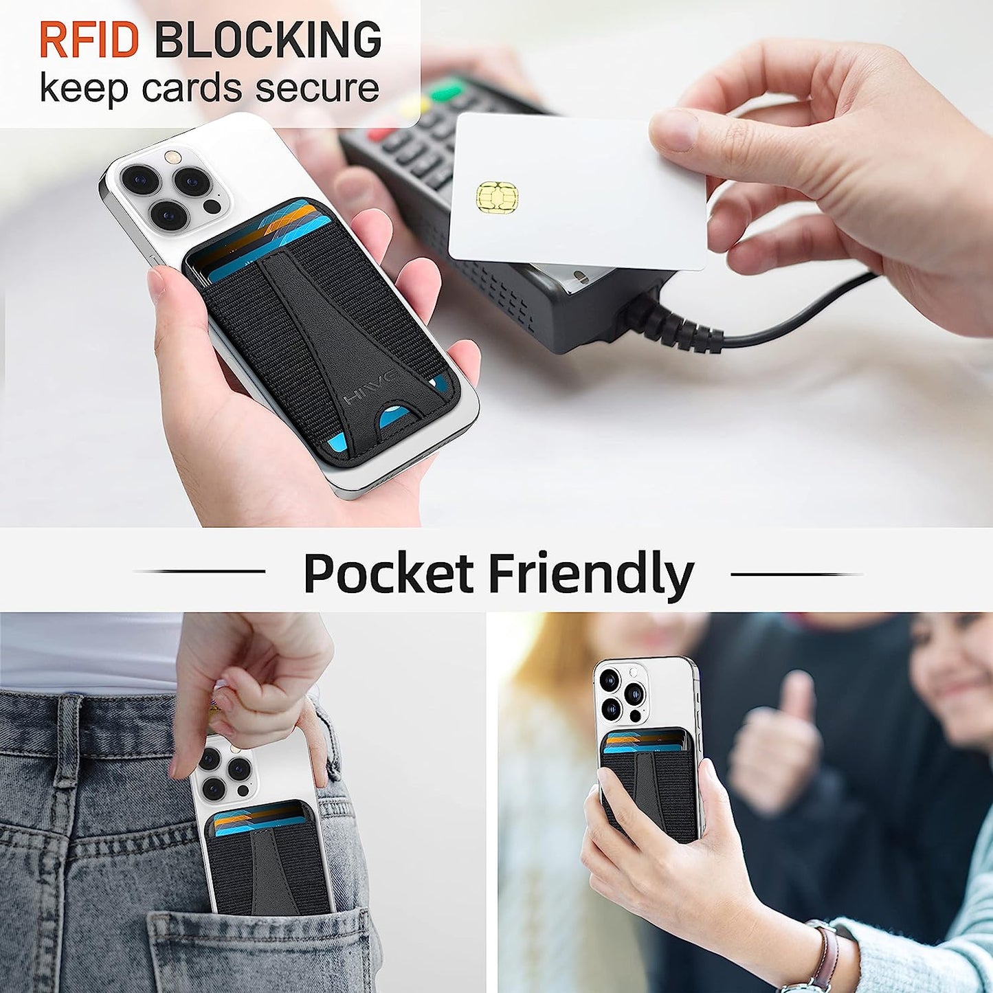 Magnetic Card Wallet Holder for Magsafe, Eiffel-Tower Magsafe Wallet for Apple Iphone 14 Pro Max/14 Pro/14/14 Plus/13/12, Magsafe Leather Wallet, Magnetic Card Holder for Iphone 14/13/12 Series, Black  ShenZhen FenCun KeJi Youxiangognsi   