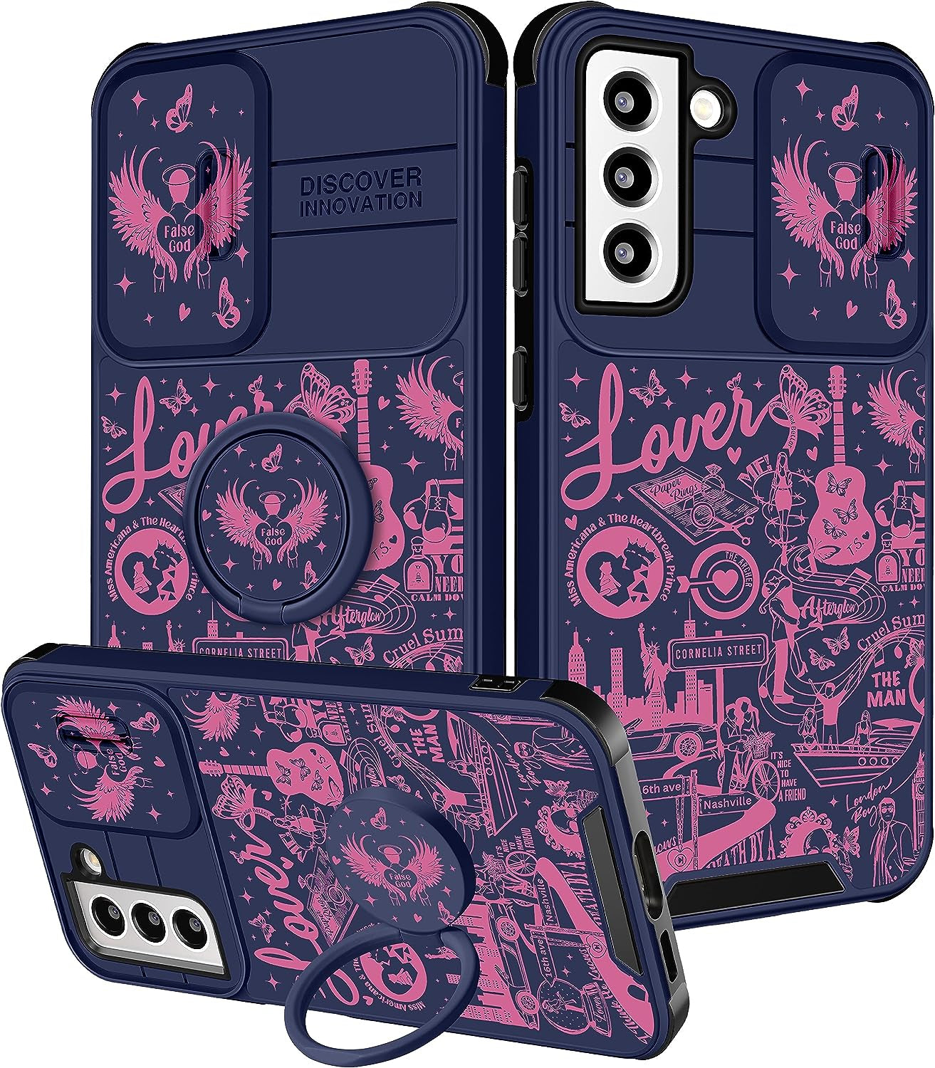 Oqpa for Samsung Galaxy S22 plus Phone Case Cute Cartoon Galaxy S22 plus Case with Camera Cover+Ring Holder for Women Girly Girls Boys Kids Kawaii Funny Case for Samsung S22 Plus, Minn Micki  meitong2020 Taile Lover  