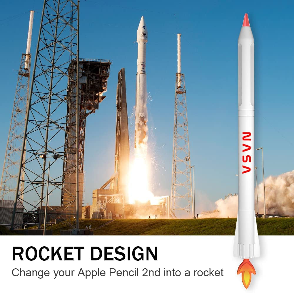 Lowgeeker Compatiable with Apple Pencil 2Nd Generation Case Cover, Protective Durable Soft Silicone Cover Holder Sleeve Accessories for Apple Pencil 2Nd Generation NASA, White  LowGeeker   