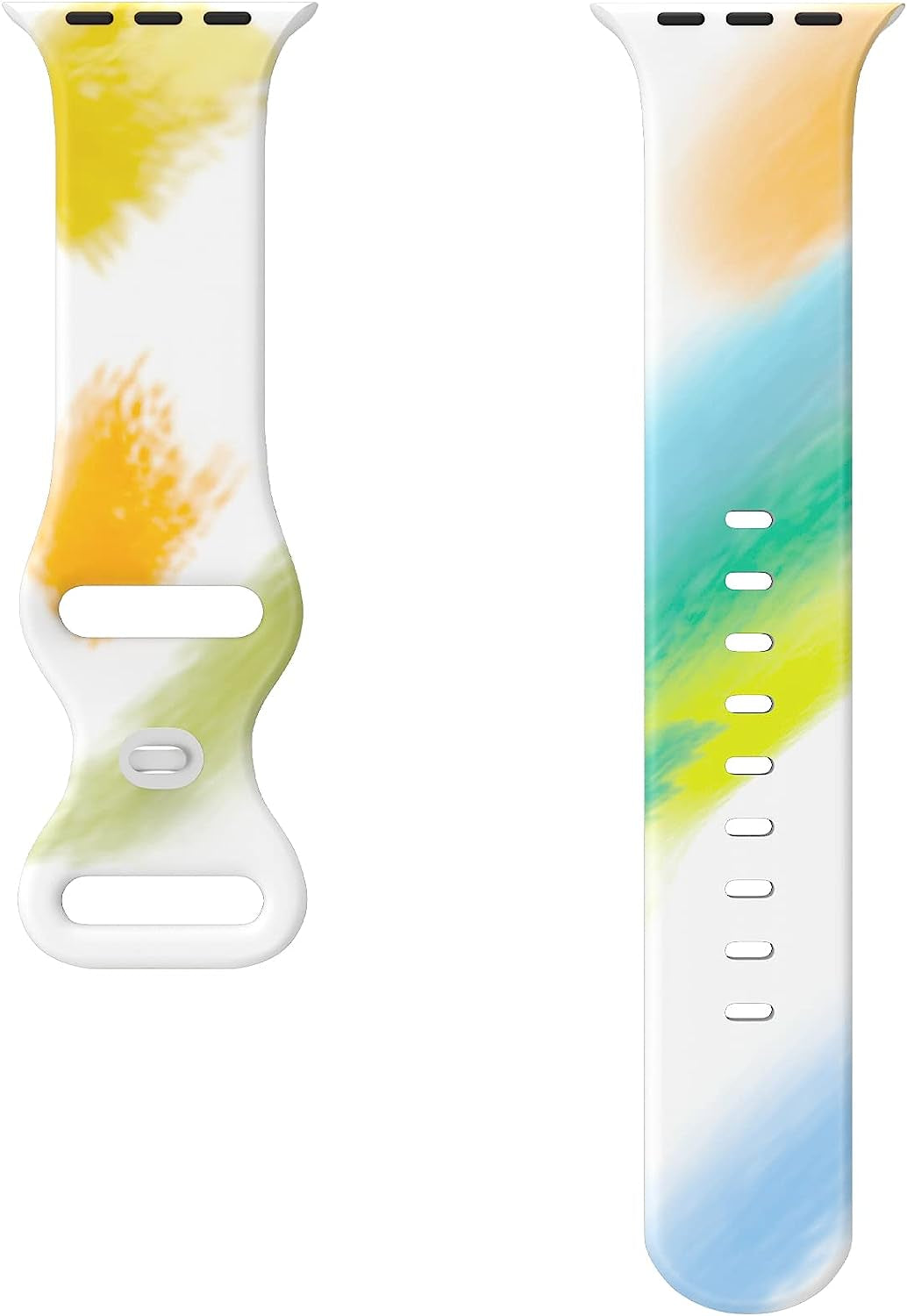 Sport Apple Watch Bands 38Mm 40Mm 41Mm 42Mm 44Mm 45Mm for Women Men Graffiti Tie Dye Soft Silicone Replacement Watch Band Breathable Strap Wristband for Apple Watch Series SE 7 6 5 4 3 2 1 Iwatch Band  HONEYBABY 06 38mm/40mm/41mm 