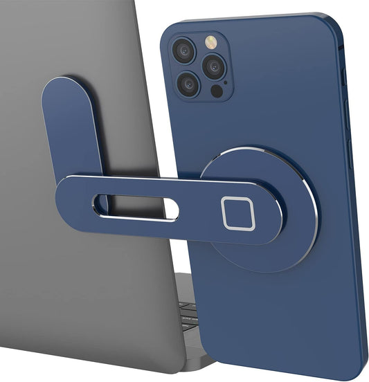 Punkcase Laptop Phone Holder Stand | Universal Side Mount W/Magnetic Foldable Arm | Must-Have Accessory for Your Hands-Free Dual Screen Set-Up [Blue]  PunkCase   