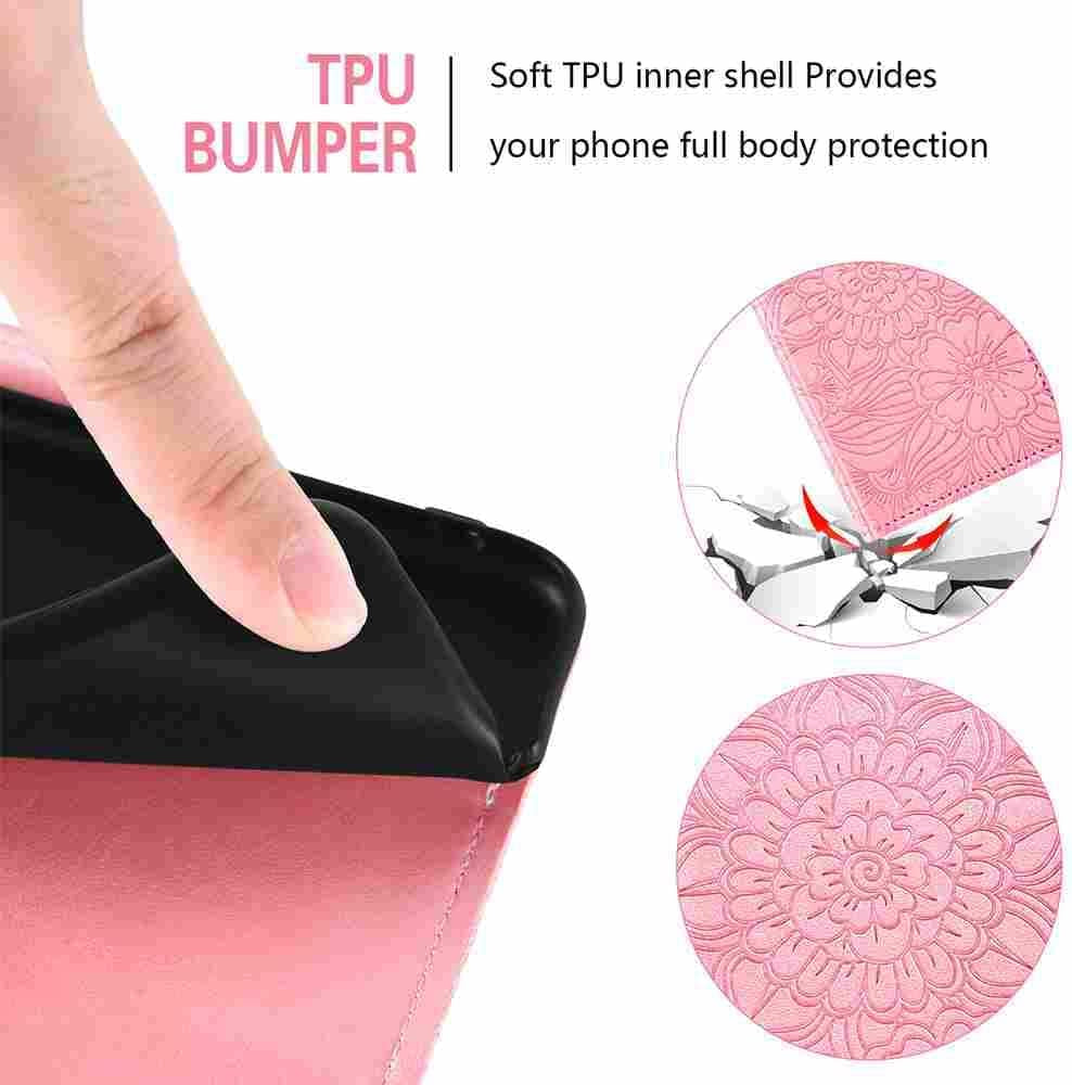 DIIGON Phone Cover Folio Wallet Case for LG V30, Premium PU Leather Slim Fit Cover for LG V30, 1 Photo Frame Slot, Prevent Dirt, Pink  DIIGON   