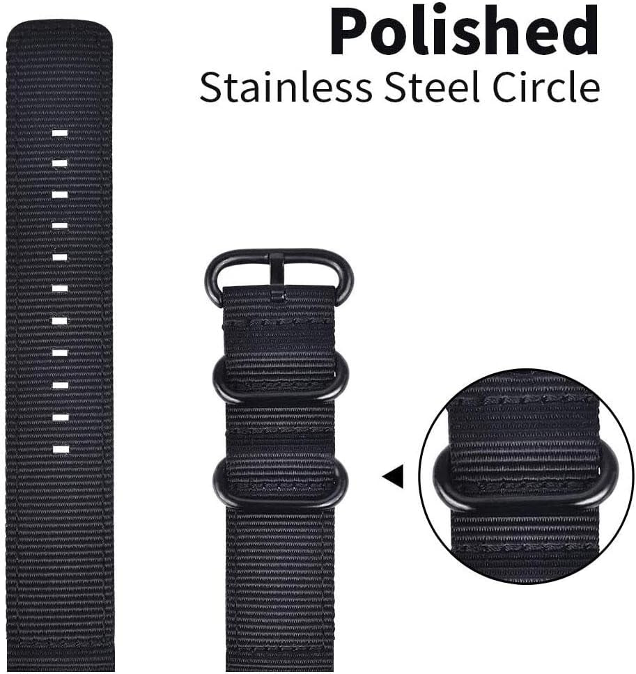 Vicrior Bands Compatible with Garmin Venu SQ Music, Premium Soft Nylon Quick Release Replacement Strap Watch Band for Garmin Venu Sq/Sq Music, Black  ViCRiOR   