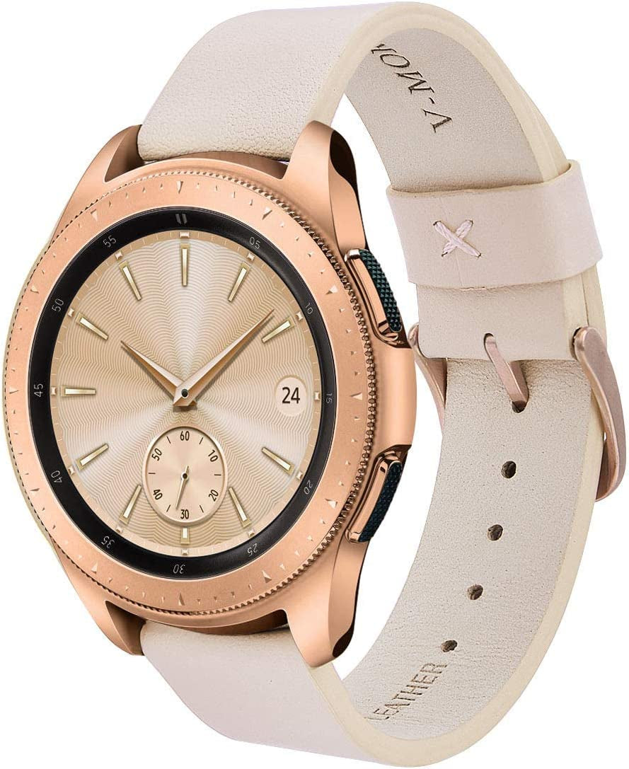 V-MORO Leather Strap Compatible with Galaxy Watch 5/4 Band 40Mm 44Mm/Galaxy Watch 4 Classic 42Mm 46Mm 20Mm Watch Band with Rose Gold Stainless Steel Buckle Replacement for Galaxy Watch 42Mm/Active 2  V-Moro   