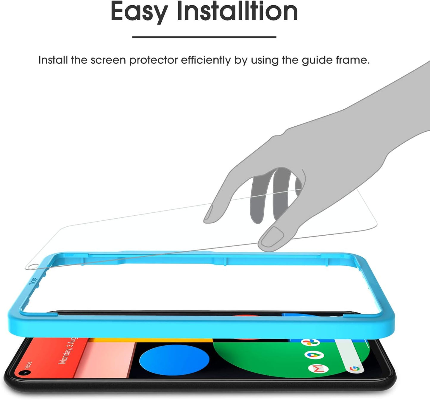 OMOTON [3 Pack] Screen Protector for Google Pixel 5 - Tempered Glass/Alignment Frame/Anti Scratch Screen Protector for Google Pixel 5  OMOTON   