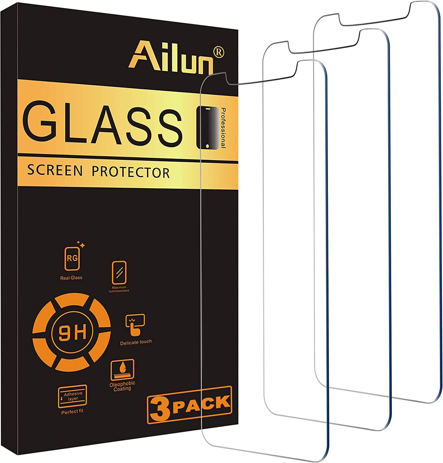 Ailun Screen Protector for Iphone 11 Pro Max/Iphone Xs Max 3 Pack 6.5 Inch 2019/2018 Release Case Friendly Tempered Glass  Siania   