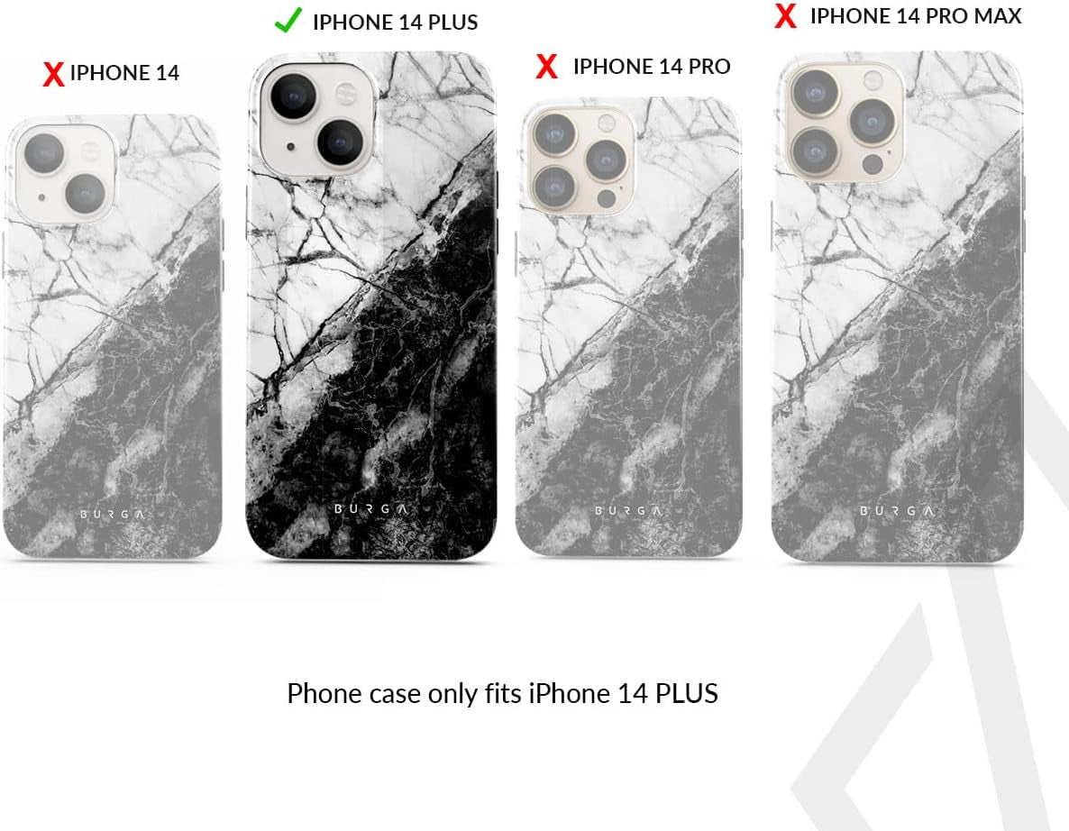 BURGA Phone Case Compatible with Iphone 14 plus - Wireless Charging Compatible, Hybrid 2-Layer Hard Shell + Silicone Protective Case, Heavy Duty Protection, Shock-Absorbent, Fatal Contradiction  BURGA   