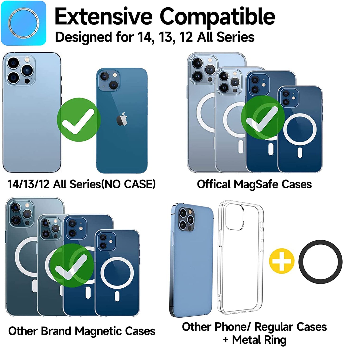 EDC Magnetic Phone Holder, Laptop or Desktop Monitor Side Mount Phone Mount, Foldable Slim Portable Laptop Mount for 14/14 Plus/14 Pro/14 Pro Max and 13/12 Series Magsafe Case & All Phones, Black  EDC-BFYOU   