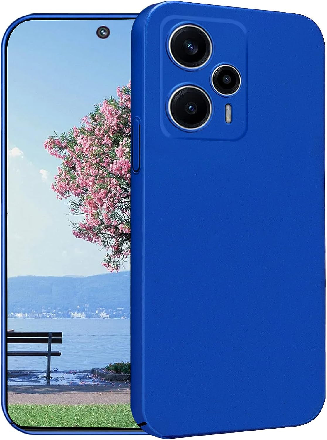 Yarxiawin for Xiaomi Poco F5 Case Shockproof Pink, Xiaomi Poco F5 Phone Case Thin Hard PC Anti-Fingerprint Xiaomi Redmi Note 12 Turbo Cover with Ultimate Delicate Touch Feeling (White)  Yarxiawin Dark Blue  