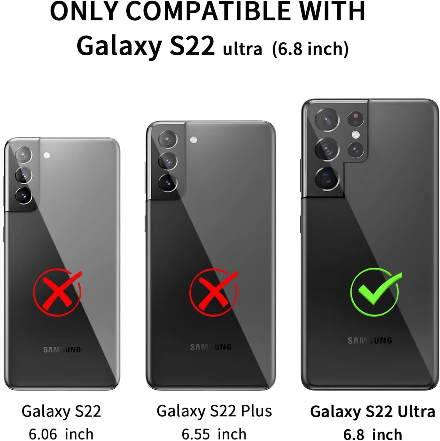 SZFIRSTEY Case for Galaxy S22 Ultra, Drop Protection Rugged Shockproof Military Protective Bumper Phone Cover Armor Heavy Duty for Samsung Galaxy S22 Ultra (Black)  SZFIRSTEY   