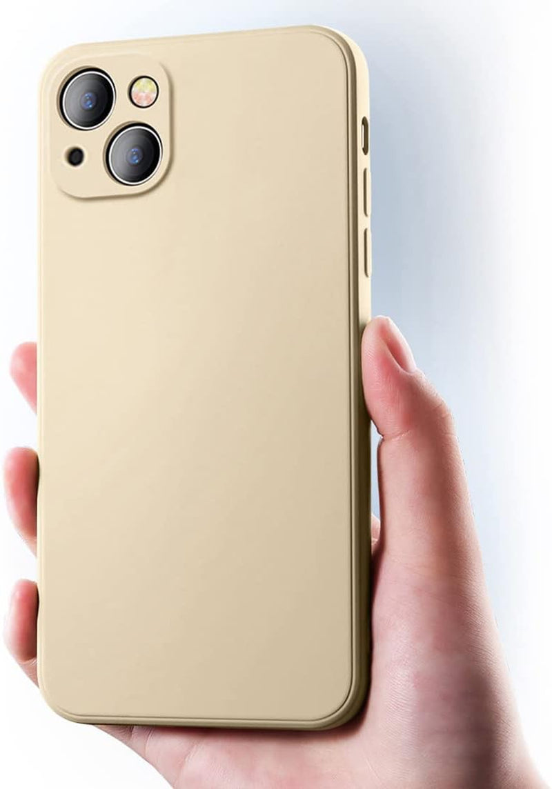 ZEZHOU Iphone 13 Mini Clear Case with Camera Lens Protector, Non Yellow Square Electroplated Edge, Upgraded Shockproof Inner Silicone Bumper Shell, Slim Thin Phone Case for Iphone 13 Mini 6.1", Black  ZEZHOU Soft Silicone Case, Khaki Design For Iphone 13 Case, 6.1" 