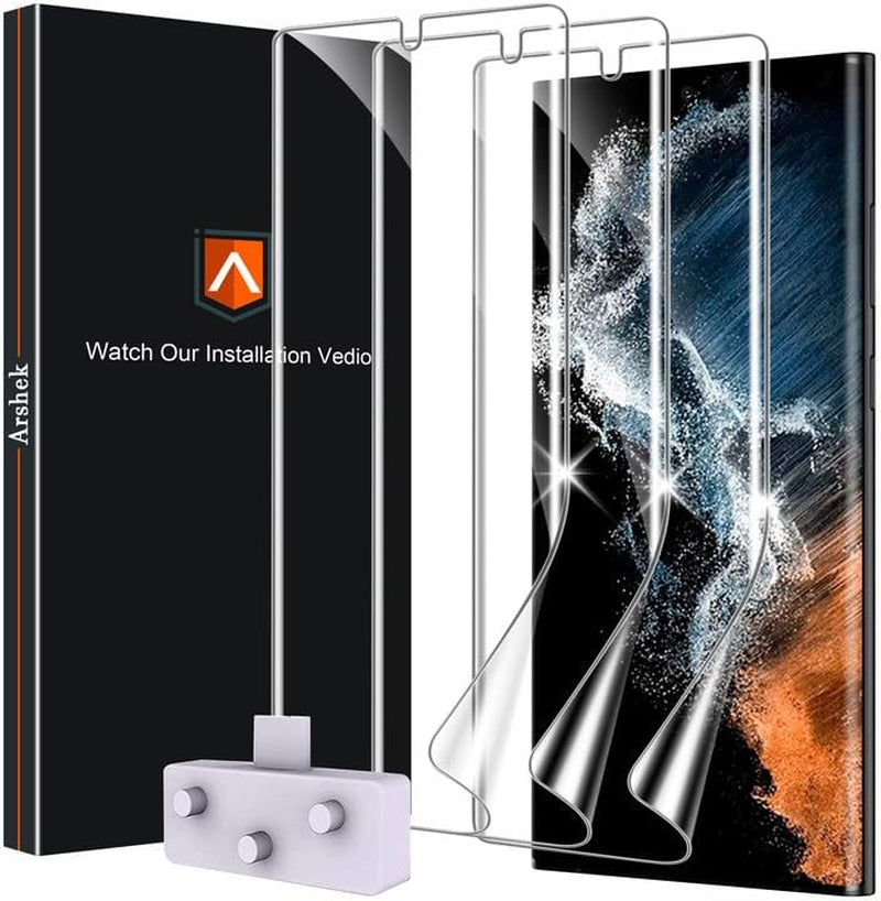 [2+2 Pack] for Google Pixel 6 Pro Screen Protector, 9H Tempered Glass, Ultrasonic Fingerprint Compatible, 3D Curved, HD Clear Scratch Resistant for Google Pixel 6 Pro 5G Glass Screen Protector  Arshek S22Ultra-Tpu-6.8Inch-Hd  