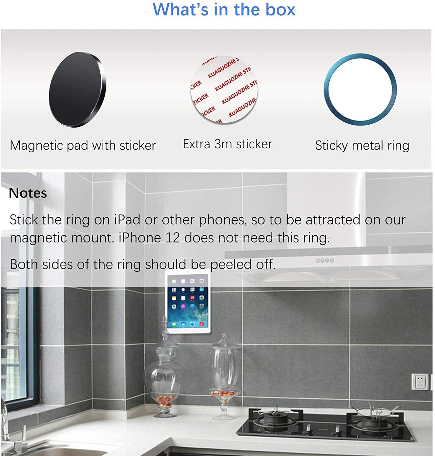 Kuaguozhe Sticky Magnetic Wall Mount for Magsafe Case/Magsafe Wallet/Iphone 14 13 12 Pro Max plus Mini, Adhesive Wall Mount Holder for Magsafe Accessories, Car Mount for Dashboard  Kuaguozhe   