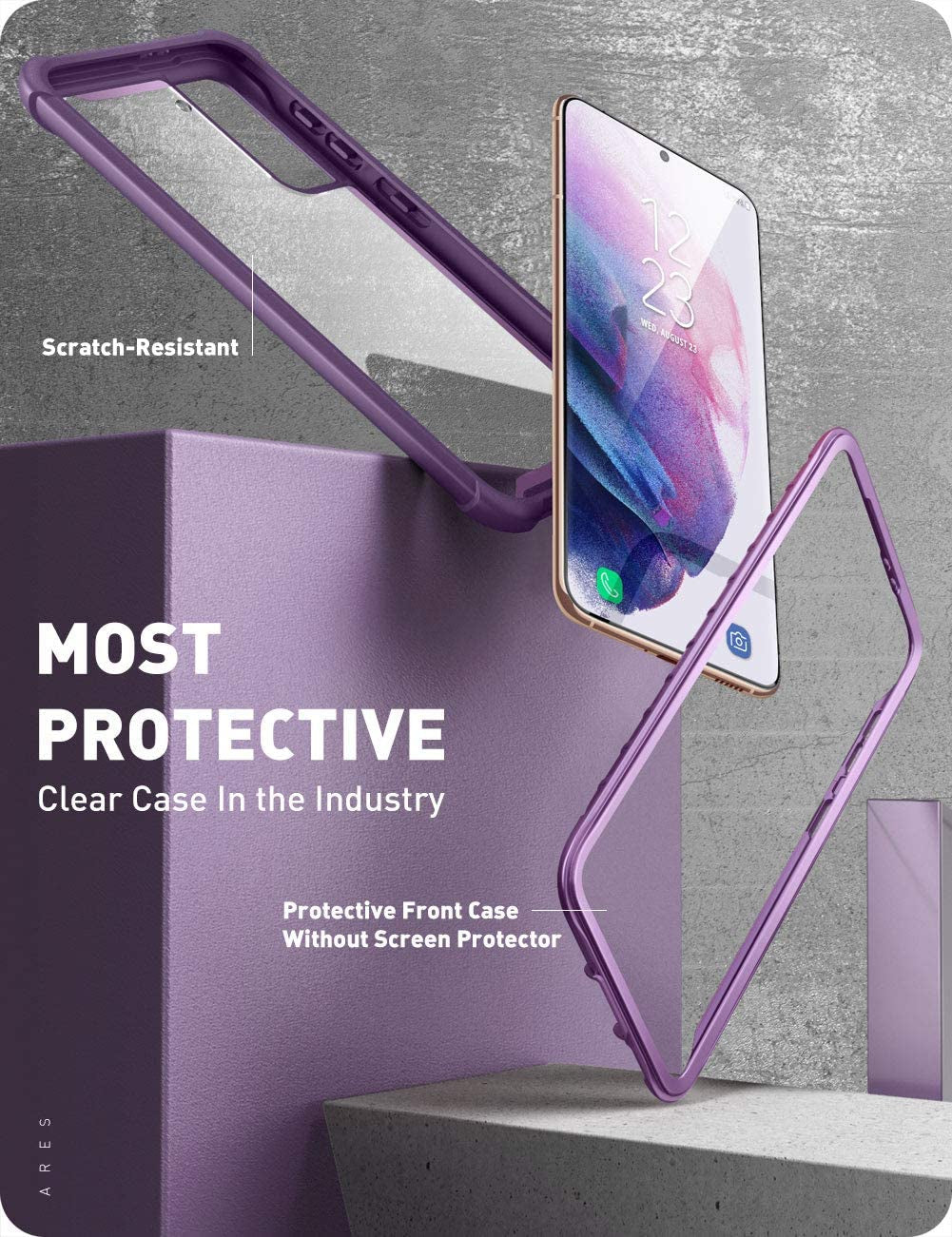 I-Blason Ares Series Case Designed for Galaxy S21 plus 5G (2021 Release), Rugged Clear Bumper Case without Built-In Screen Protector (Purple)  i-Blason   