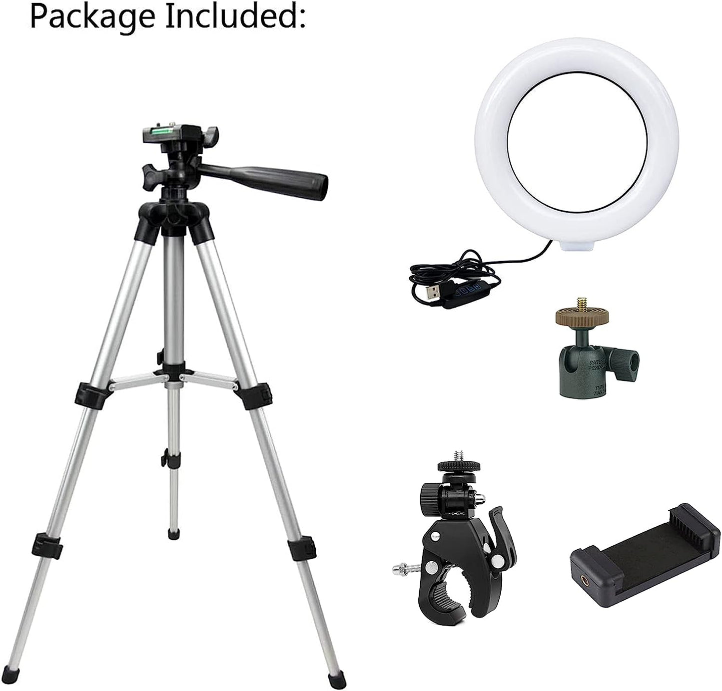 Wongping 6" Ring Light with Tripod Stand for Youtube Video Selfie Live Stream and Makeup Dimmable LED Camera Light with Cellphone Holder Desktop 48 Led Lamp  WongPing   