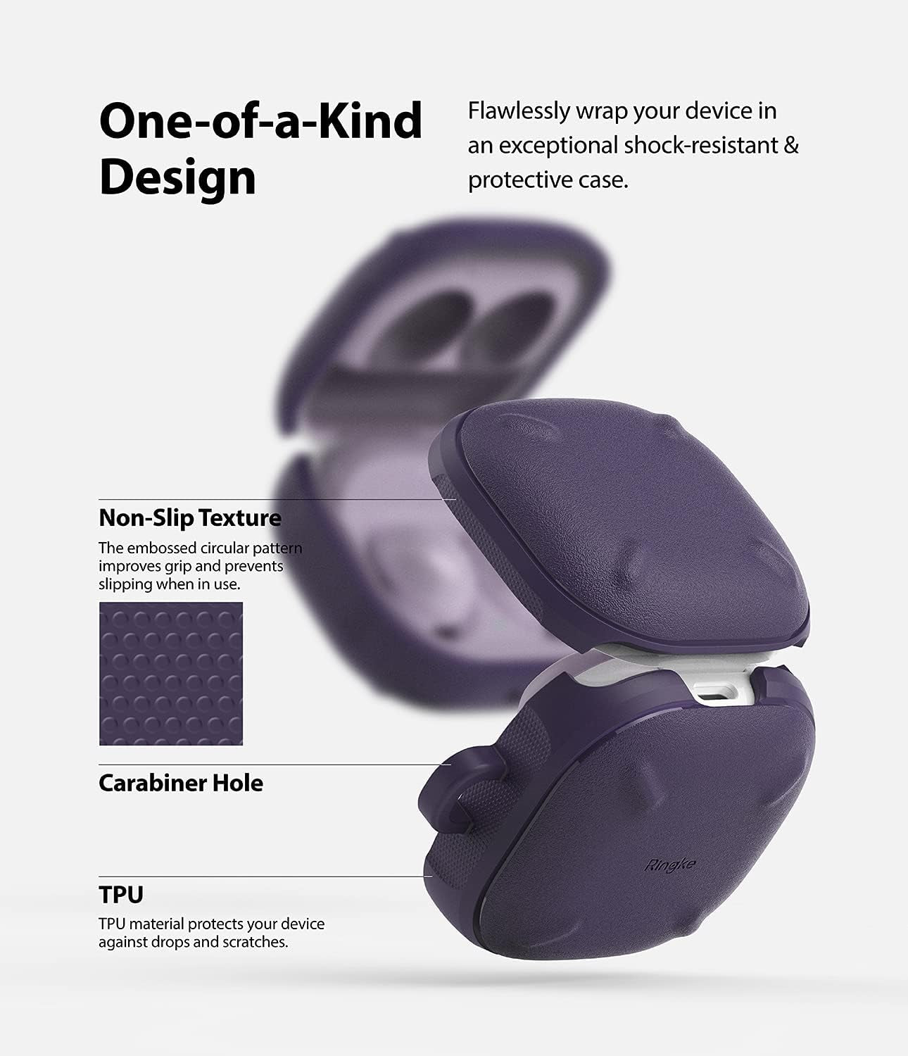 Ringke Onyx [Anti-Fingerprint Technology] Compatible with Samsung Galaxy Buds 2 Pro Case, Galaxy Buds 2, Galaxy Buds Pro, and Galaxy Buds Live, Rugged Shockproof Cover for Galaxy Buds2 Pro - Purple  Rearth   