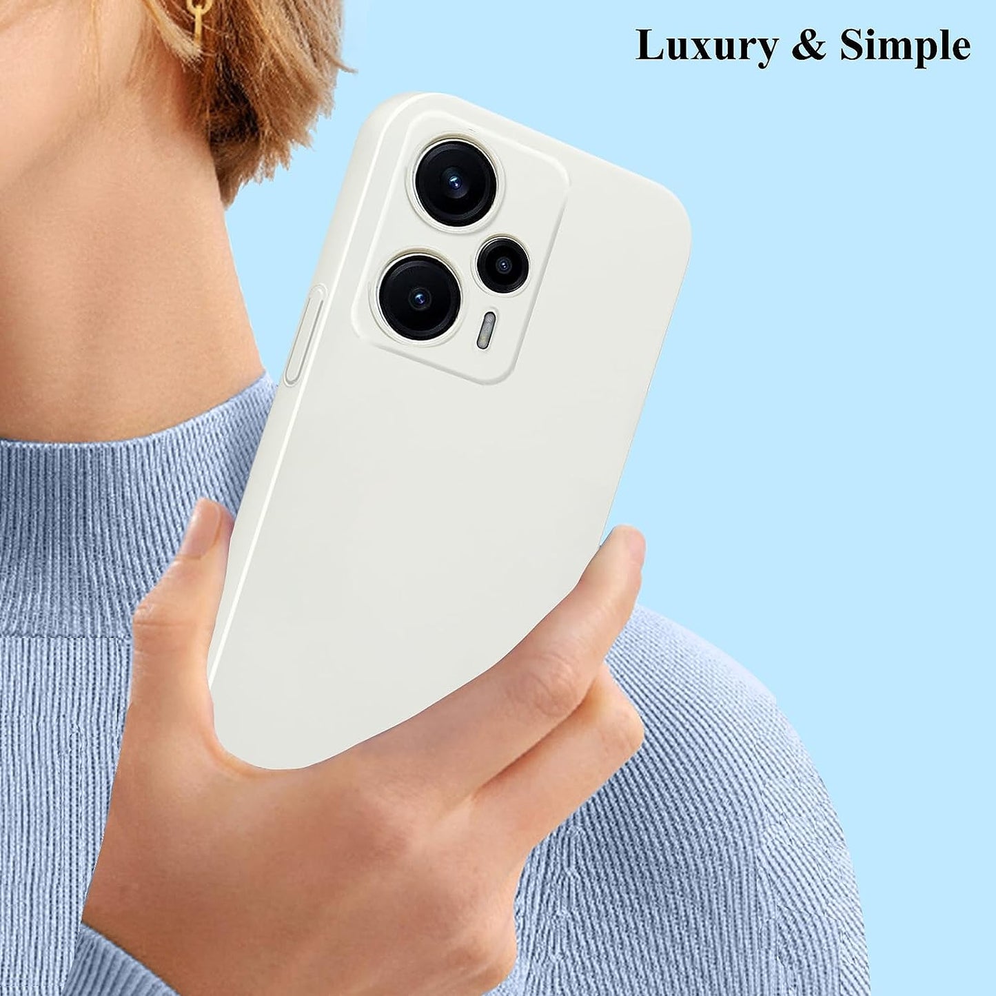 Yarxiawin for Xiaomi Poco F5 Case Shockproof Pink, Xiaomi Poco F5 Phone Case Thin Hard PC Anti-Fingerprint Xiaomi Redmi Note 12 Turbo Cover with Ultimate Delicate Touch Feeling (White)  Yarxiawin   