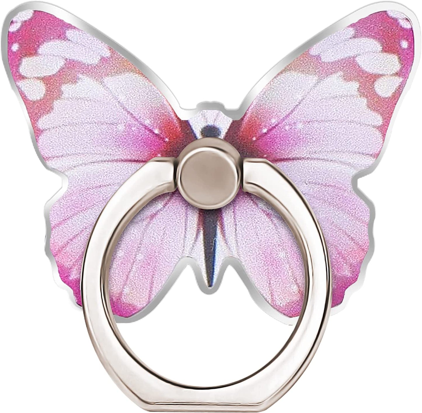 TACOMEGE Purple Metal Cell Phone Ring Butterfly Holder, Finger Kickstand Back Stand Hand Grip Compatible with Smartphone, Tablet, E-Reader, Etc.  TACOMEGE Pink  