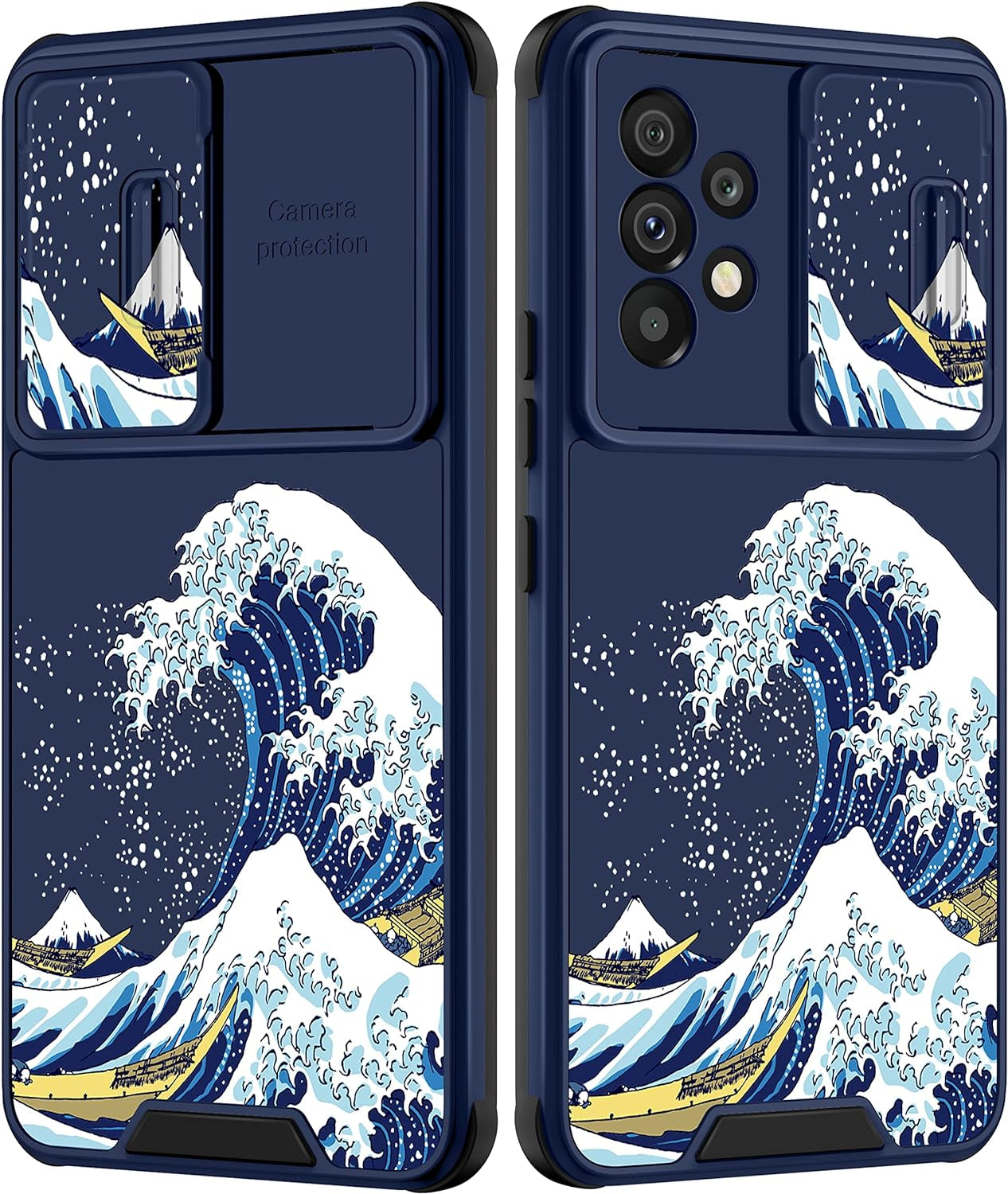 Goocrux for Samsung Galaxy A53 5G Case Skeleton for Women Girls Cute Skull Girly Phone Cover Gothic Design Aesthetic with Slide Camera Cover Funny Cool Cases for Galaxy A53 6.5''  Goocrux Waves  