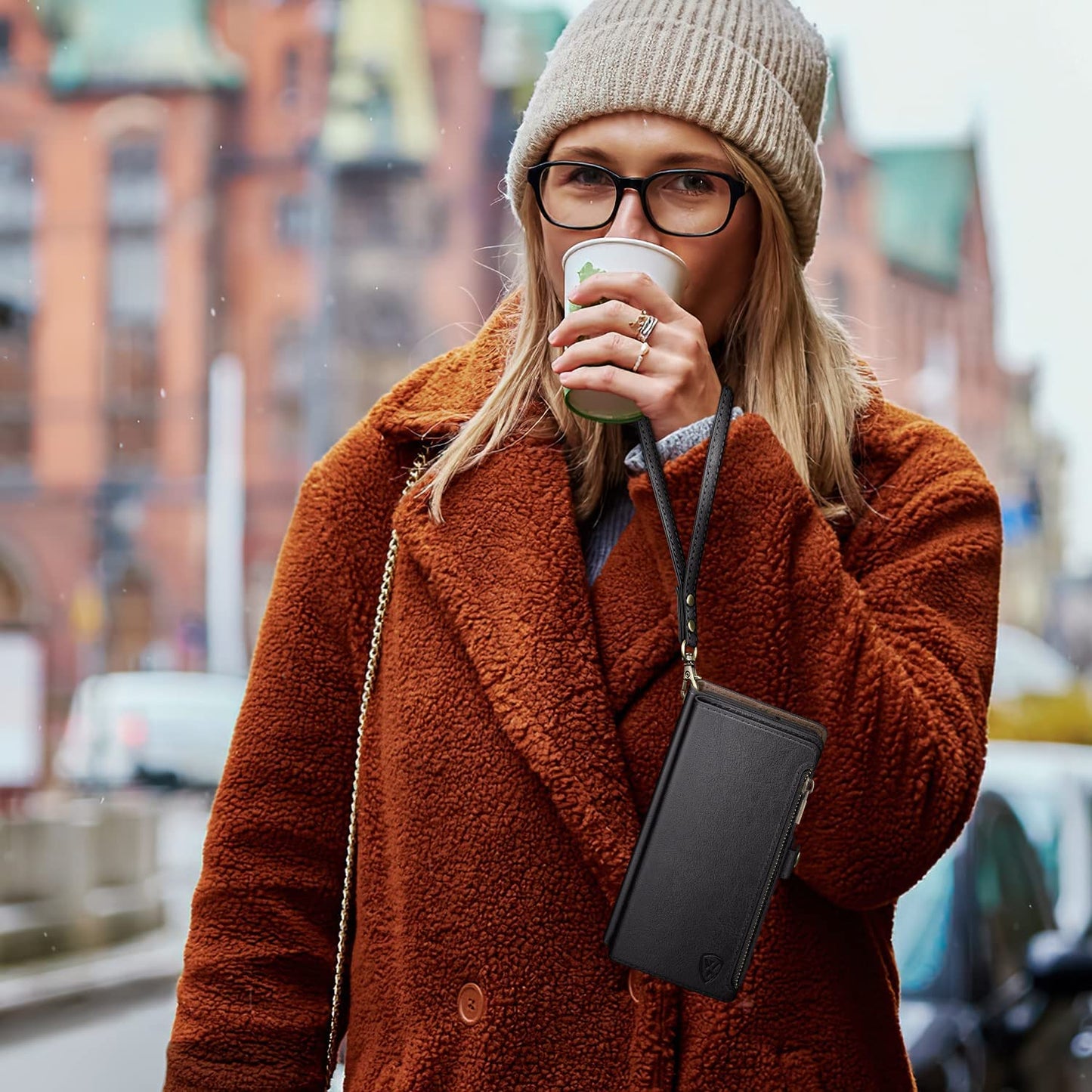 Xcasebar for Samsung Galaxy S22 plus Wallet Case with Zipper Credit Card Holder【Rfid Blocking】, Flip Folio Book PU Leather Phone Case Shockproof Cover Women Men for S22 plus Case Black  XcaseBar   