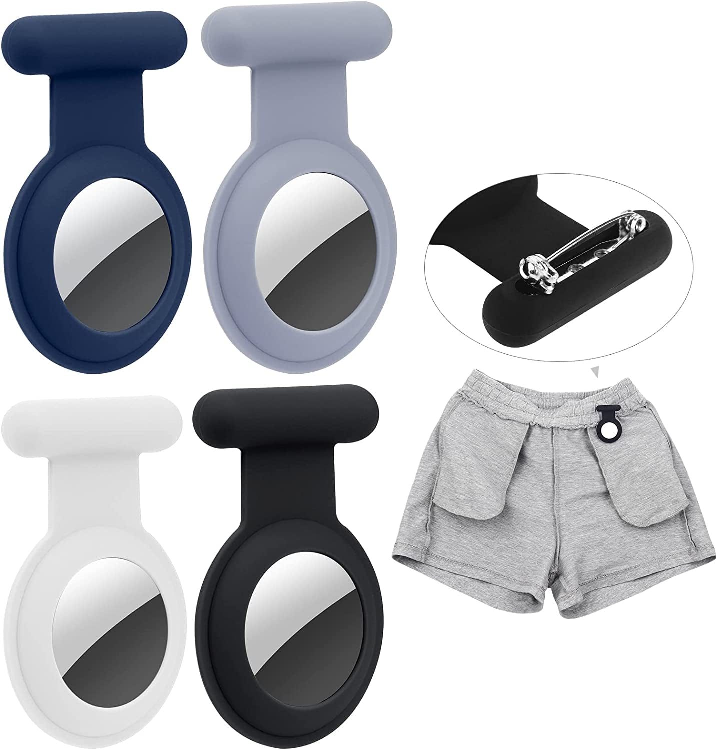 Airtag Hidden GPS Tracker Case,Airtag for Kids,Elderly,Pet,Clothing (Navy Blue&Blue)(Not GPS Included)  WALLFID Black & Blue & Blue & White  