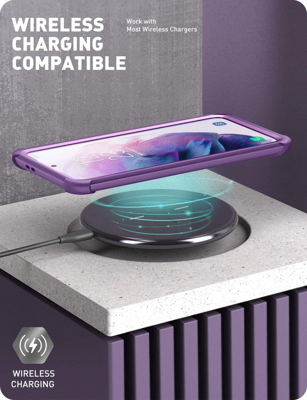 I-Blason Ares Series Case Designed for Galaxy S21 plus 5G (2021 Release), Rugged Clear Bumper Case without Built-In Screen Protector (Purple)  i-Blason   