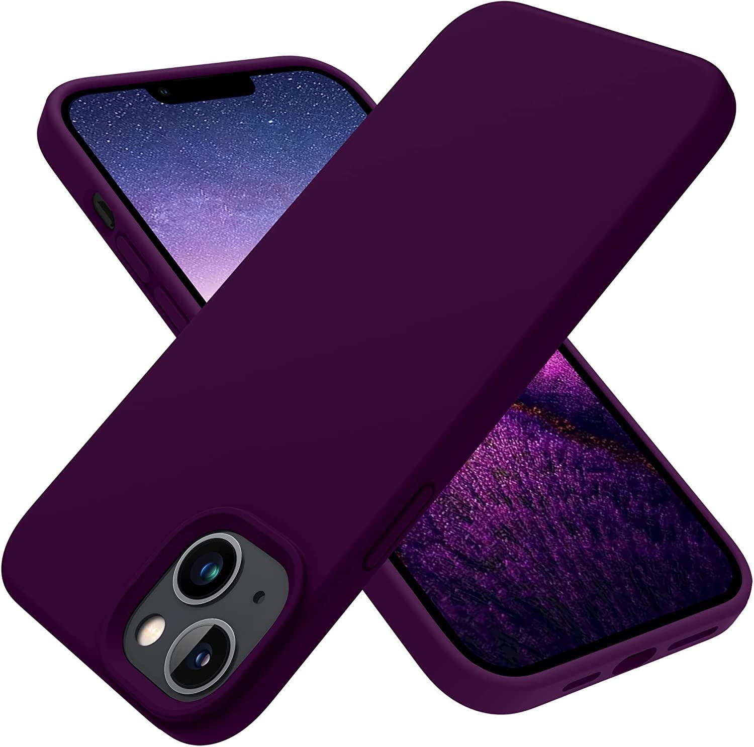 OTOFLY Designed for Iphone 14 plus Case, Silicone Shockproof Slim Thin Phone Case for Iphone 14 plus 6.7 Inch （Black）  OTOFLY Direct Purple  