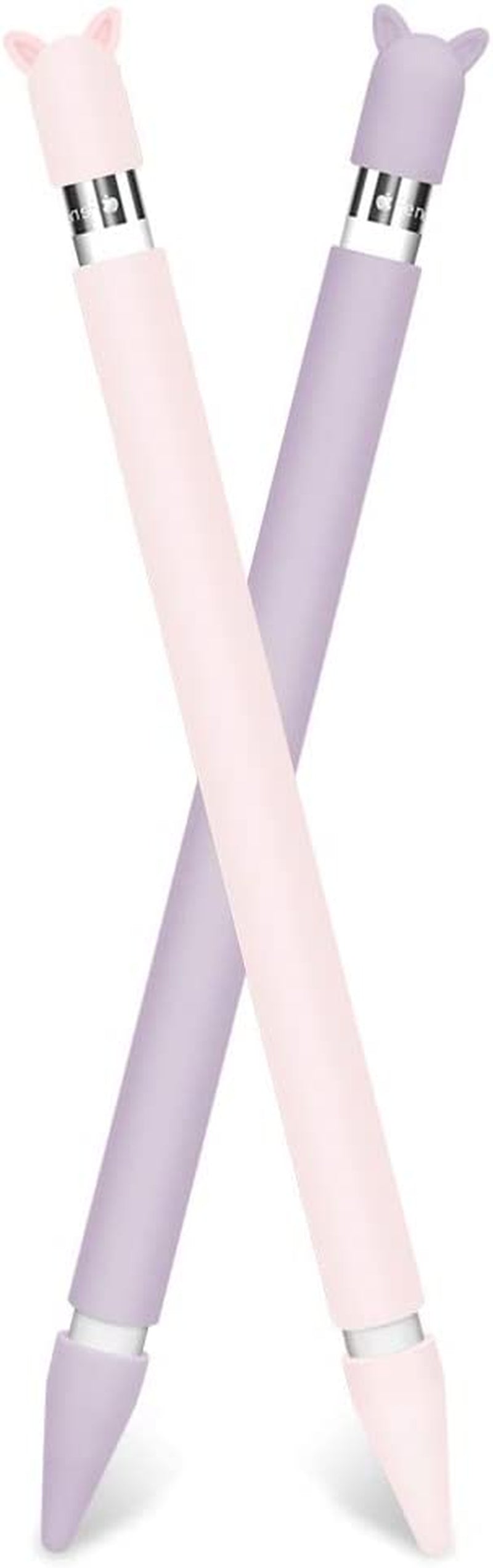 2 Pack Silicone Case for Apple Pencil 1St Generation Holder Sleeve Skin Cover Accessories for Ipad Pro 9.7/10.5/12.9,Cute Soft Grip with Charging Cap Holder and 2 Protective Nib Covers-Pink,Purple  Hydream   