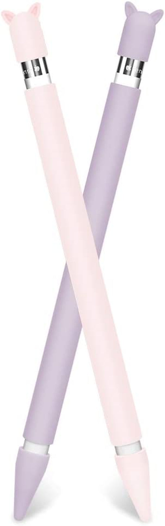 2 Pack Silicone Case for Apple Pencil 1St Generation Holder Sleeve Skin Cover Accessories for Ipad Pro 9.7/10.5/12.9,Cute Soft Grip with Charging Cap Holder and 2 Protective Nib Covers-Pink,Purple  Hydream   