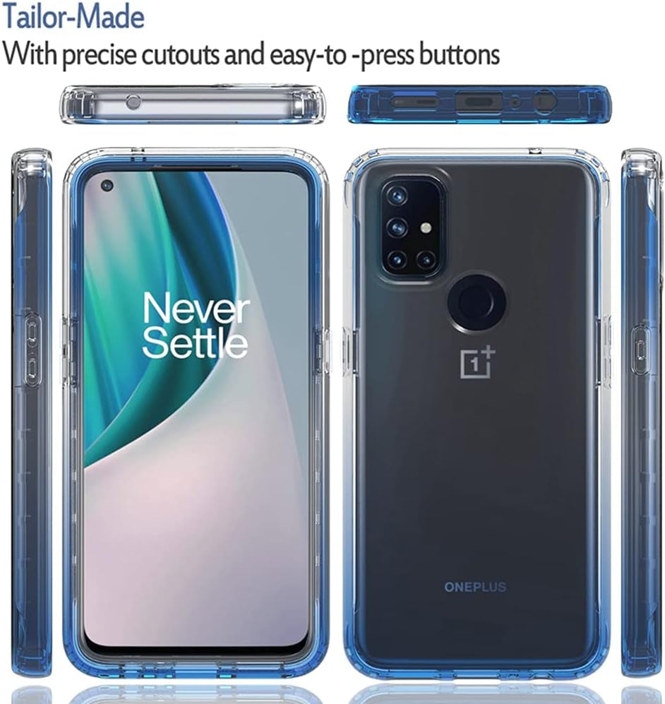 Bohefo Clear Case Compatible with Oneplus Nord N10 5G, Oneplus N10 Case for Girls Women, Cute Crystal TPU Bumper Shockproof Protective Phone Case Cover for Oneplus Nord N10 5G (Blue)  Bohefo   