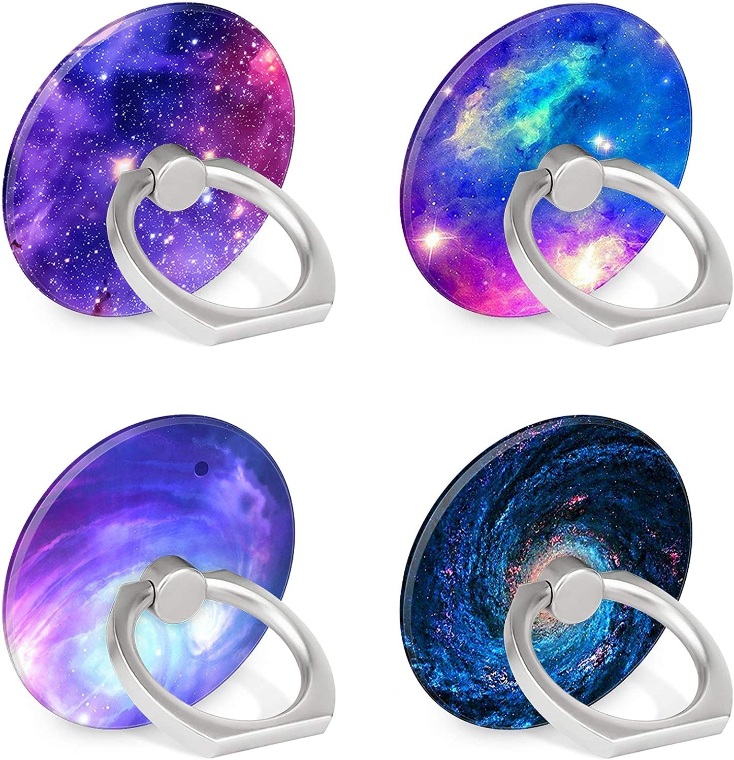 4-Pack Phone Ring Holder 360 Rotation Finger Stand Grip Kickstand for Smartphones and Tablets (Pink Marble)  Houmee Galaxy Nebula  