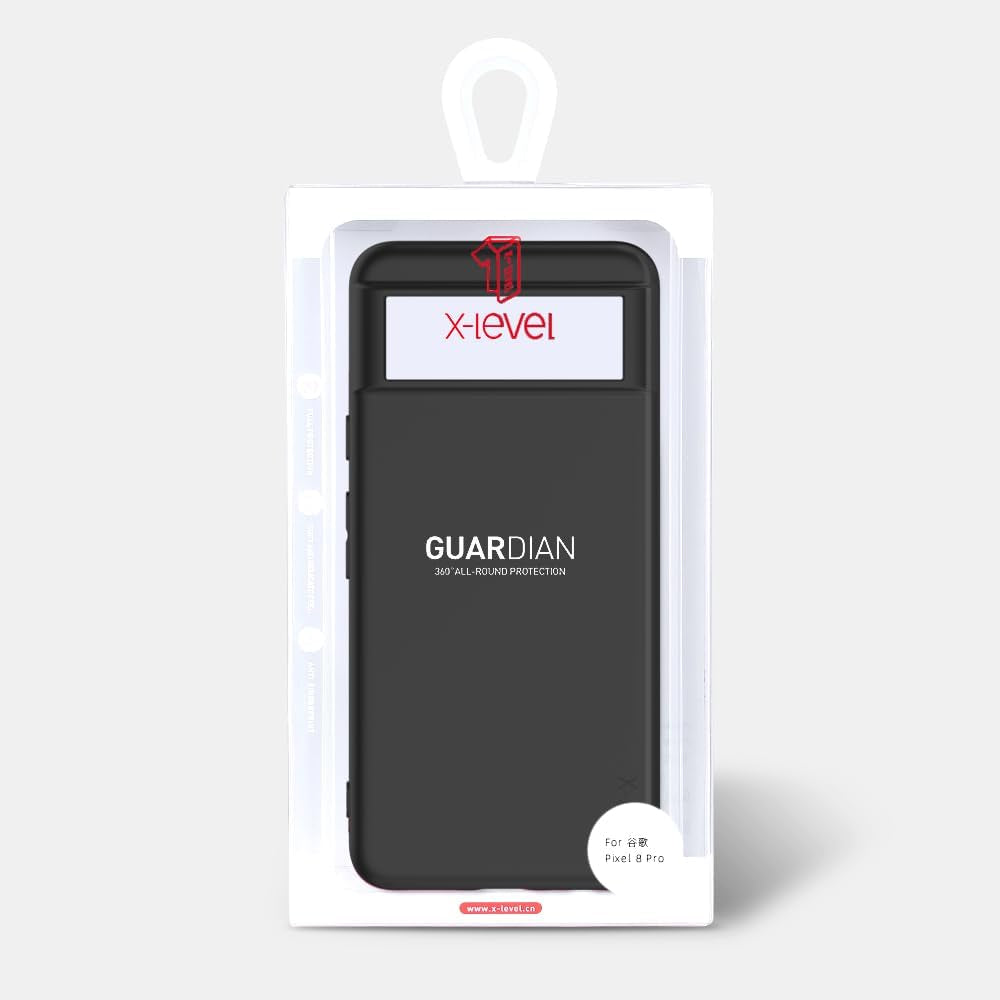 X-Level Google Pixel 8 Pro Case Ultra-Thin Slim Fit [Guardian Series] Phone Cases Soft Flexible TPU Matte Finish Coating Grip Light Protective Cell Phone Back Cover for Google Pixel 8 Pro 2023-Black  pipilu   