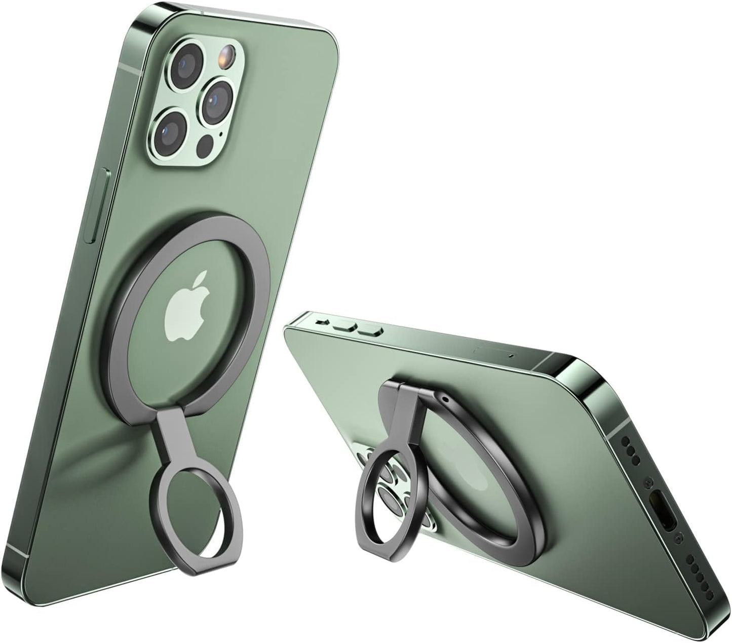 A-Lugei【Removable Wireless Charging】 Magsafe Ring, 【Foldable & Detachable】 Magnetic Cell Phone Ring Holder Finger Kickstand, 【14 Strong Magnets】 Phone Holder for Hand Mag Safe Iphone Ring Holder Grip  A-LuGei   
