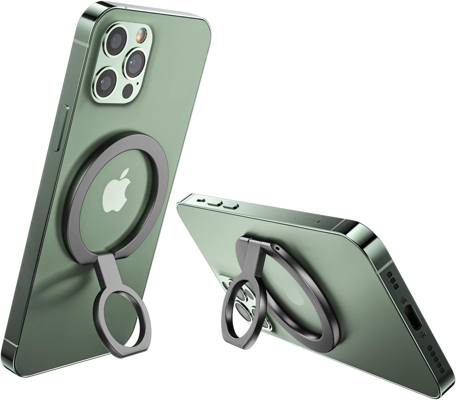 A-Lugei【Removable Wireless Charging】 Magsafe Ring, 【Foldable & Detachable】 Magnetic Cell Phone Ring Holder Finger Kickstand, 【14 Strong Magnets】 Phone Holder for Hand Mag Safe Iphone Ring Holder Grip  A-LuGei   