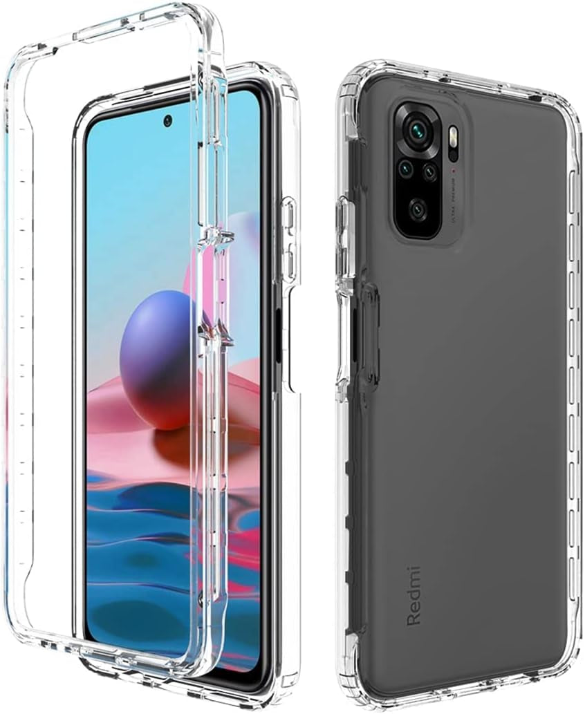 Zoeirc Case for Redmi Note 10 (4G)/Redmi Note 10S Case with Tempered Glass Screen Protector, Soft 360 Full Body Shockproof Hybrid Bumper Crystal Clear Case Cover for Xiaomi Redmi Note 10S (Clear)  Zoeirc   