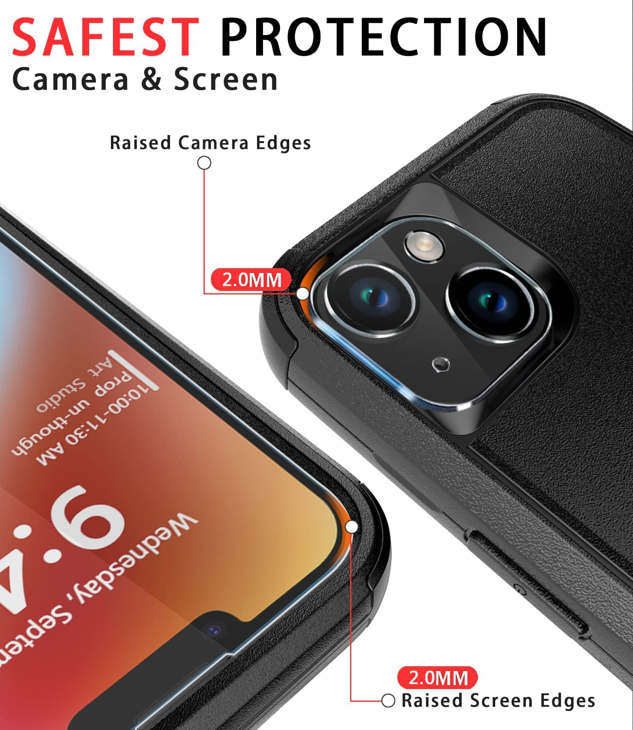 Diverbox for Iphone 14 Case [Shockproof] [Dropproof] [Tempered Glass Screen + Camera Lens Protector],Heavy Duty Protection Phone Case Cover for Apple Iphone 14 (Black)  DiverBox   