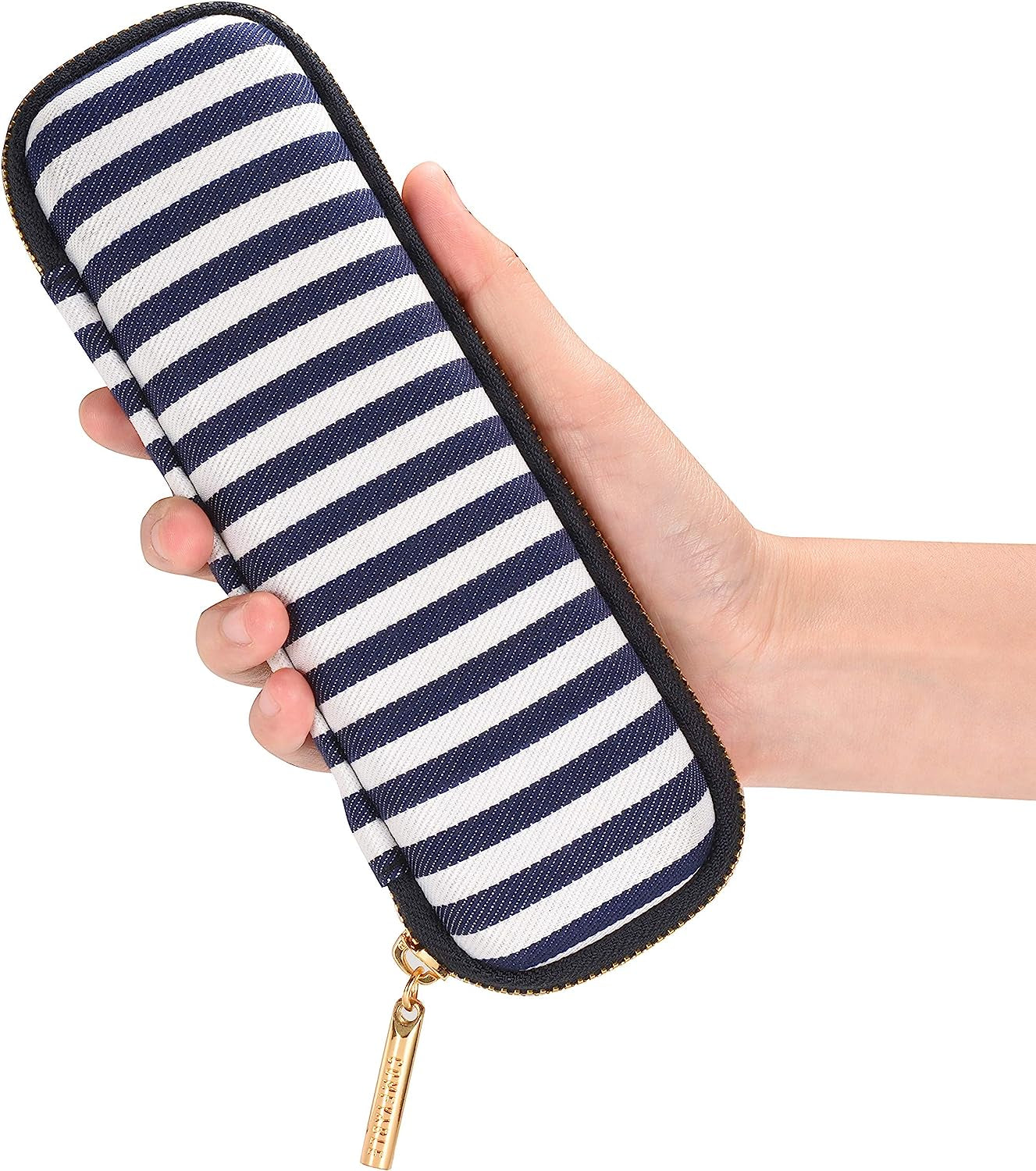 Comfyable Pencil Holder Pencil Case for Apple Pencil, Pen Accessories Elastic Strap Sleeve Protective Carrying Case for Airpods with Mesh Pockets, Blue Stripes  Comfyable   