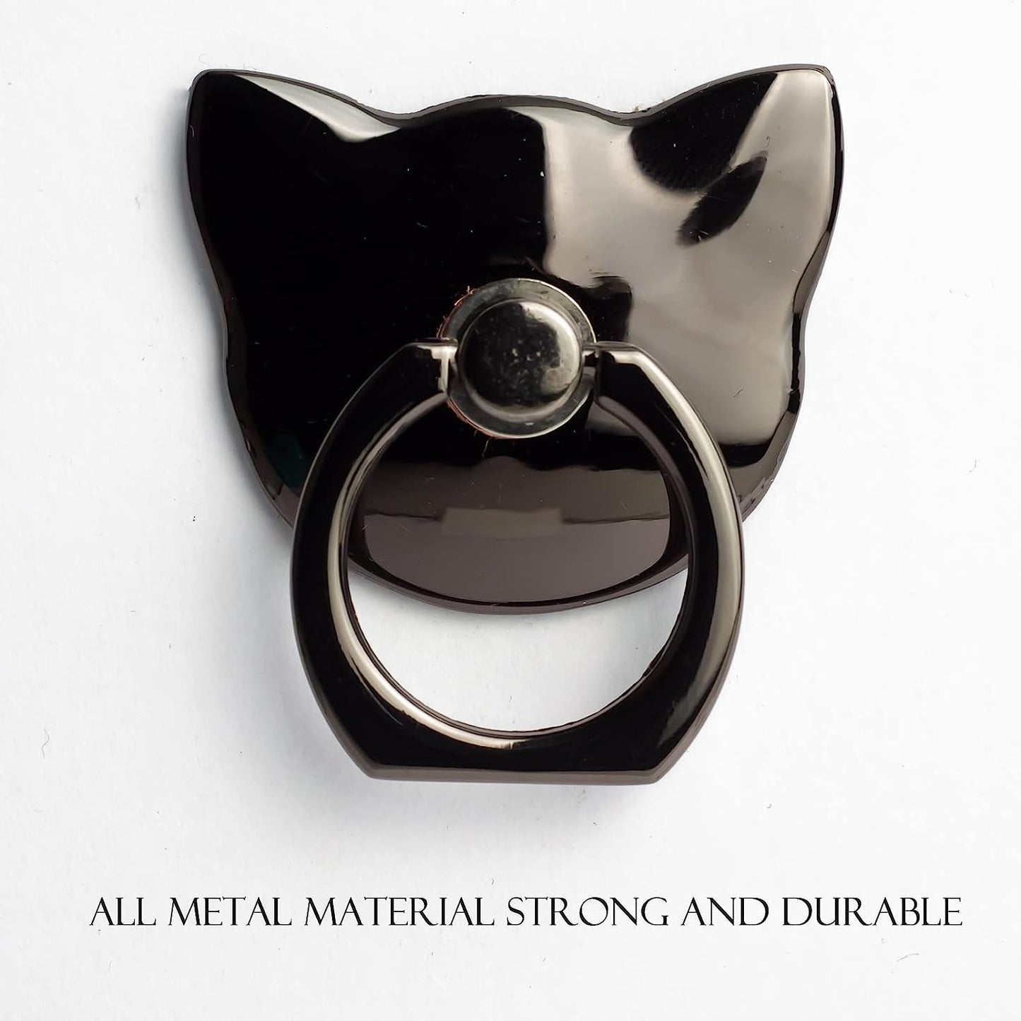 [2 Packs] Cat Glossy Cell Phone Ring Holder Stand, 360 Degree Rotation Finger Ring Kickstand with Polished Metal Phone Grip for Magnetic Car Mount, Smartphone Accessories  Wansurs   