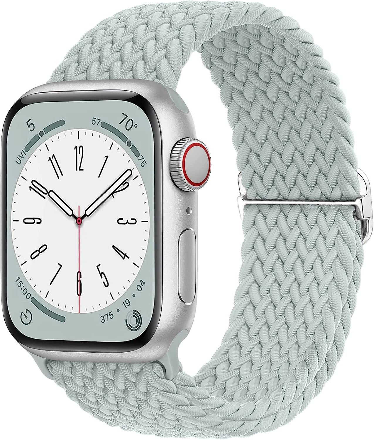 Merlion Stretchy Braided Solo Loop Compatible with Apple Watch Band 38Mm 40Mm 41Mm 42Mm 44Mm 45Mm 49Mm, Sports Adjustable Elastic Straps for Iwatch  Merlion Succulent 42MM/44MM/45MM/49MM 