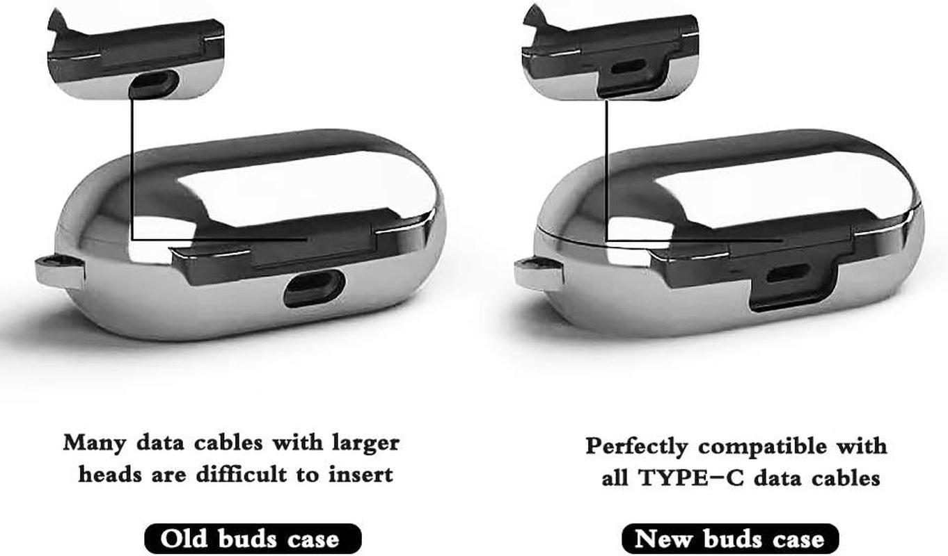 Haotop Case Compatible with Samsung Galaxy Buds 2019/Buds+ plus 2020, TPU Silicone Plating Cover Case Anti-Scratch Shock Resistant (Bright Silver)  Haotop-DDK-1   