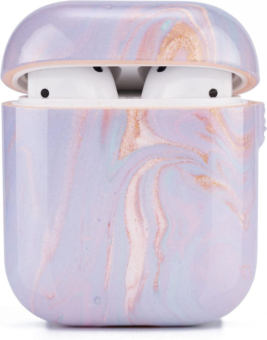 ZARLLUIT Purple Marbled Airpods Case - Airpods 2/1 Marble Decals Case, Water Paste Process Soft Flexible TPU Purple Marble Protective Cover for Apple Airpods 2/1- Only Airpod Case in Box  ZARLLUIT   