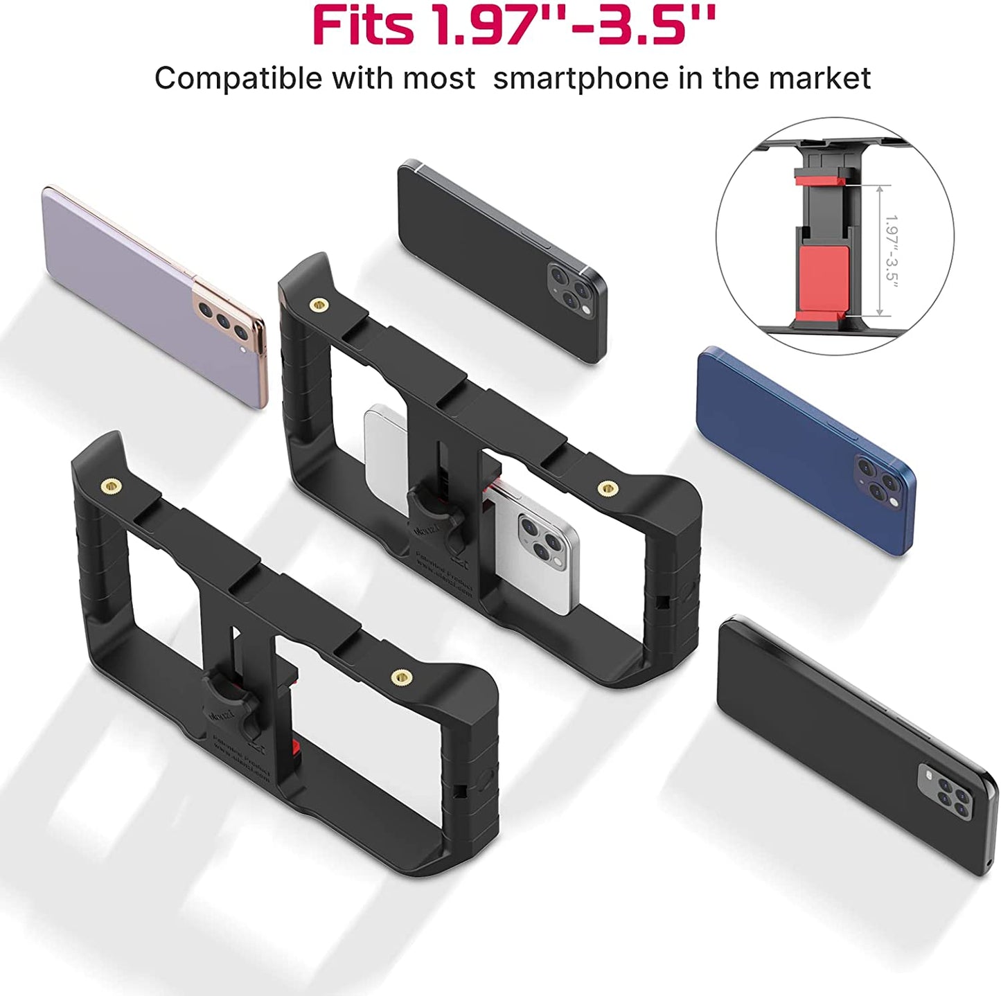 ULANZI U Rig Pro Smartphone Video Rig, Filmmaking Vlogging Case, Phone Video Stabilizer Grip Tripod Mount for Videomaker Film-Maker Video-Grapher with Cold Shoe Mount for Iphone Samsung and More  Ulanzi   