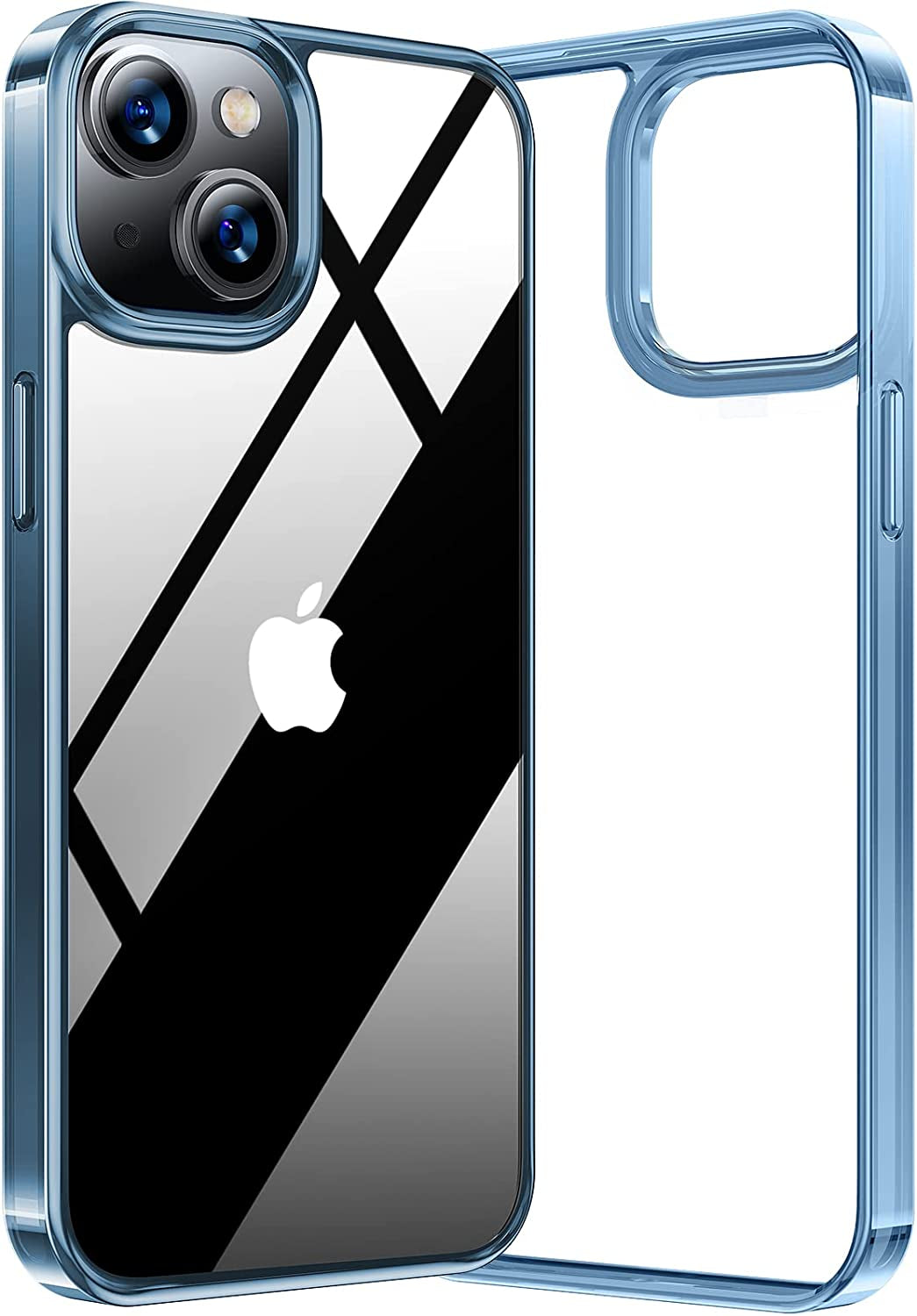 TORRAS Shockproof Designed for Iphone 14 Case [10FT Military Drop Protection][Sleek Premium Touch] Case for Iphone 14 Phone Cases with Translucent Back & Soft Edge Slim Silicone Cover, Alpine Green  TORRAS Blue Clear  