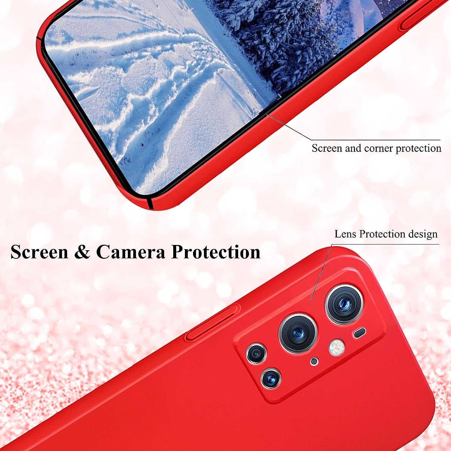 Yarxiawin for Oneplus 9 Pro Case Shockproof Pink, Oneplus 9 Pro Phone Case Thin Hard PC Protective Case Anti-Fingerprint Cover with Ultimate Delicate Touch Feeling (Red)  Yarxiawin   