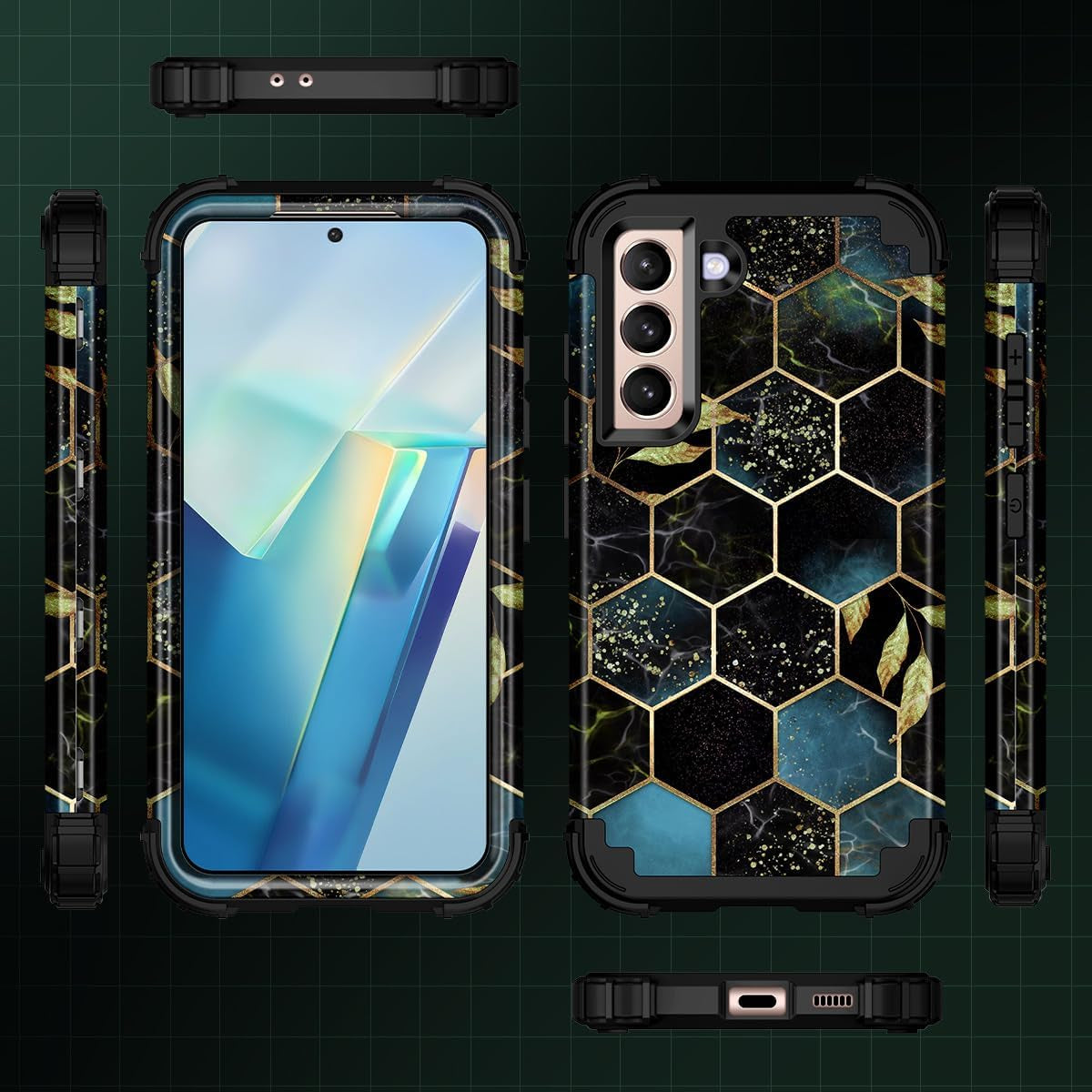 Rancase for Galaxy S21 plus 5G Case,Three Layer Heavy Duty Shockproof Protection Hard Plastic Bumper +Soft Silicone Rubber Protective Case for Samsung Galaxy S21 plus 5G 6.7 Inch,Black  Rancase   